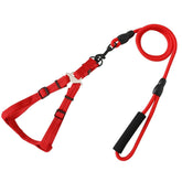 Kuber Industries Dog Harness For Medium Dogs & Leash Set|Premium Metal Hook|PDMGL-005-3|Comfortable Grip|Hand Spliced Belt For Added Strength |PDMGL-005-3| Soft Padding|Stylish Design |Red (Pack Of 4)